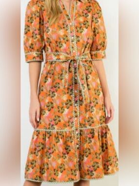 Floral Orange Dress